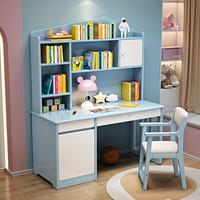 Offre Spéciale : Ensemble Bureau Informatique en Bois Massif au Design Moderne, Gain de Place pour Chambre d'Enfant, Combinaison Bibliothèque et Chaise