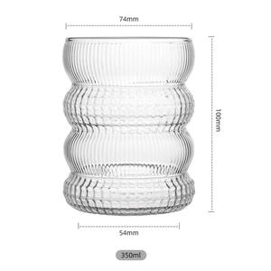 Cá nhân mô hình dày đặc sóng hình trong suốt cao Borosilicate cốc thủy tinh sinh thái thân thiện cổ điển cà phê nước trà rượu cốc - Product Image 6