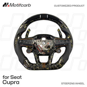 Volant en fibre de carbone forgé sur mesure avec affichage LED de régime, style laiton, pour Seat Cupra Leon ST Formentor VZ Tavascan Born - Product Image 2