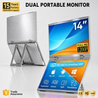 Moniteur portable double écran IPS 14 pouces 1920x1200P 16:10 100% SRGB 400cd/m Type-C 180° rotation automatique VESA pour ordinateur portable PC Mac OEM