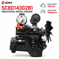 Moteur diesel SDEC Shanghai SC8D série 105KW 1900RPM 6 cylindres SC8D143G2B1 pour chargeuse sur pneus et engins de construction