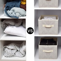 Boîte de rangement pliable pour étagères, bacs de rangement de placard en tissu boîte Cube avec poignées organisateur de rangement de jouets pour vêtements