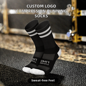 Custom Logo Knitted Compression Running <b>Socks</b> Summer Light Weight Wholesale Low MOQ Sweat-Wicking Crew Professional Sports - Product Image 2