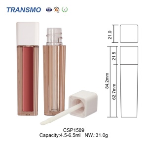 Tube de gloss à lèvres de petite taille 4,5-6,5 ml, tube cosmétique vide carré transparent en PETG, emballage de haute qualité, conteneur pour anticernes - Product Image 2