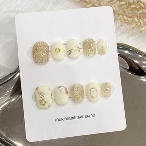 <span class=keywords><strong>Uñas</strong></span> Postizas Cortas con Diseño <span class=keywords><strong>de</strong></span> Flores Primaverales, <span class=keywords><strong>Uñas</strong></span> Acrílicas Cuadradas Hechas a Mano, <span class=keywords><strong>Uñas</strong></span> Artificiales Adhesivas - Product Image 5
