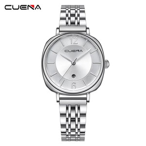 <span class=keywords><strong>Cuena</strong></span> 6055 or rose montre-bracelet de luxe pour fille 30M résistant à l'eau dames date automatique calendrier complet montres de ceinture en acier inoxydable - Product Image 2