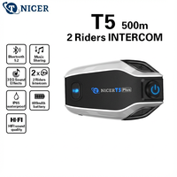 Casque Moto Circum-auriculaire TNICER T5 Plus IP67 Étanche avec Réduction de Bruit ENC et APT-X pour Motards