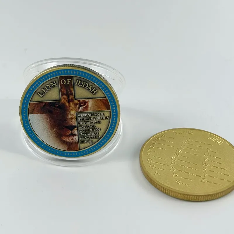 2024 metall handwerklich 40 mm jusah löwe münze zinklegierung weiches emaille freimaurerische herausforderungs-münze mit freiem design