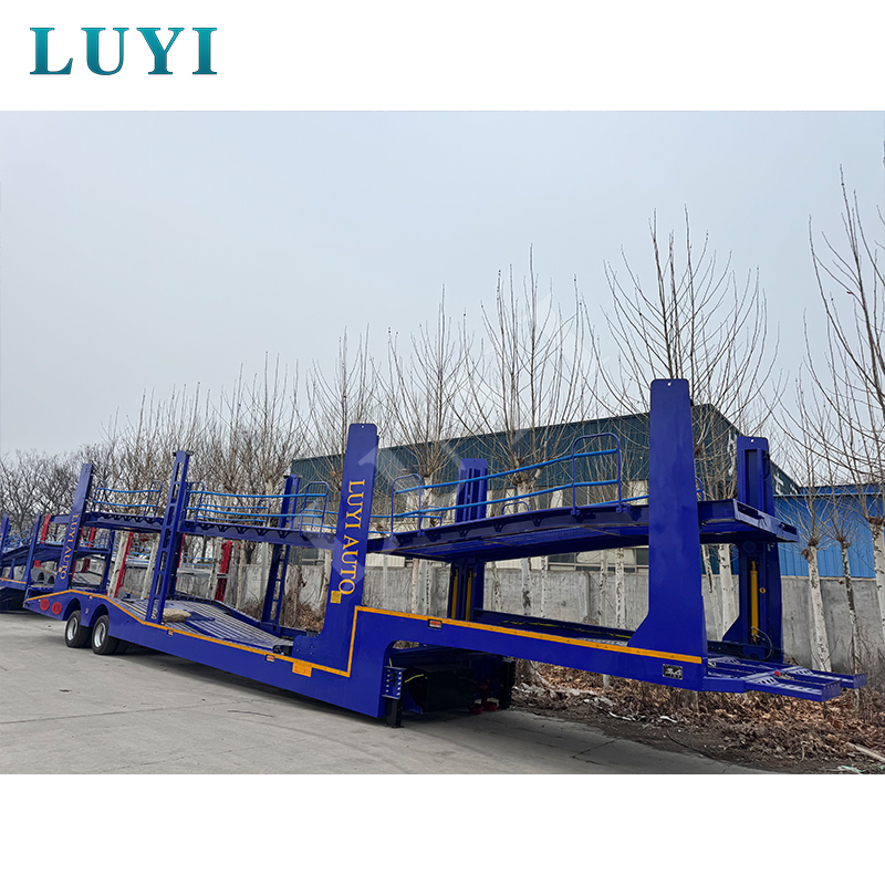 LUYI 2 Axle Adjustable Dual Level Heavy Duty Truck Trailer 6 to 10 Ton Commercial Cargo Carrier Transport Vehicle