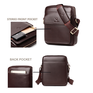 स्टाइलिश पुरुषों की crossbody गोफन बैग चमड़े के दूत कंधे बैग - Product Image 4