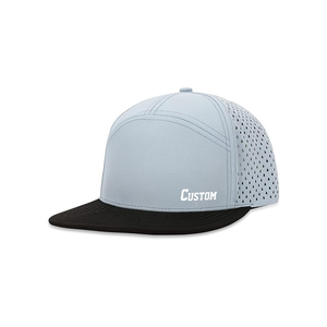 Bán Buôn Tùy Chỉnh 7 Bảng Điều Chỉnh Snapback Hat Chất Lượng Cao Laser Cắt Lỗ Đục Lỗ Thoáng Khí Nhanh Chóng Khô Polyester Snapback Hat - Product Image 3