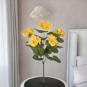 Bouquet de fleurs artificielles réalistes de bégonia avec feuilles, 36 cm, en plastique, pour la Saint-Valentin, décoration de jardin et de maison - Product Image 2