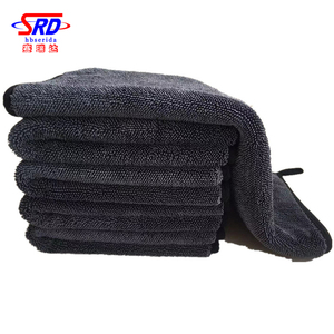Serviette en microfibre bleue grise à poils longs pour le séchage de la voiture, vente en gros - Product Image 6