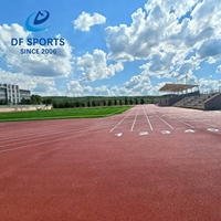 Système de piste de course synthétique en PU intégral DF Sports, surface athlétique haute performance pour les terrains de sport scolaires