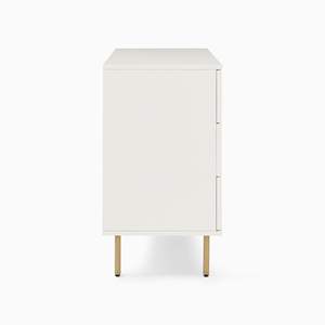 Armoire de rangement moderne en bois massif avec 6 tiroirs, <span class=keywords><strong>commode</strong></span> tissée en rotin - Product Image 3