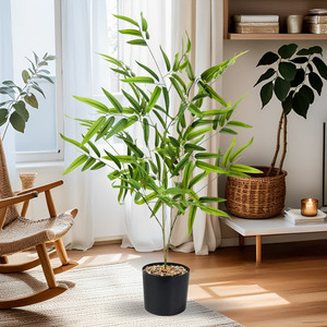 Hojas de Bambú Artificiales, Elegantes y Grandes, para Decoración de Restaurantes y Hoteles, Separadores de Espacios, Decoración de Jardines y Céspedes, Serigrafía - Product Image 4