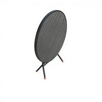 Table de patio ronde pliable en WPC avec cadre en aluminium moderne, imperméable, anti-UV, gain de place, pour extérieur, bistrot, café, balcon, jardin