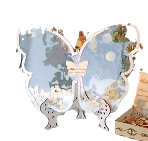 Nuevo Soporte de Madera con Forma de Mariposa para Libro de Firmas, Decoración para Bodas, Fiestas y Reuniones, Adorno de Madera - Product Image 5