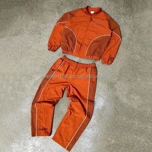 Custom Design 3m Reflective Nylon Jackets and Nylon Track Pants <b>Two</b> <b>Piece</b> <b>Mesh</b> Lightweight Sweat Suit Windbreaker Tracksuit - Product Image 4