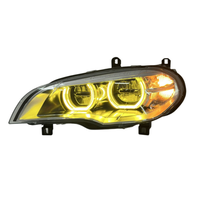 Feux avant LED LIANGTU pour BMW X5 E70 08-13, feux avant jaunes et blancs DRL, yeux d'ange bicolores, phares LED complets, fourniture d'usine