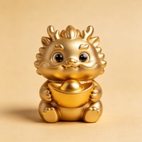 Figurine de dragon chinois en bronze personnalisée BZY tenant un lingot d'or, statue de créature mythique, décoration de richesse, vente en gros B2B
