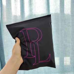 Wholesale Custom Hot Pink Logo Matte Black PE Zipper <b>Bags</b> Frosted <b>Zip</b> Lock Pouches For Clothing Jewelry Skincare Brand Packaging - Product Image 5