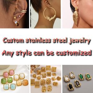 Boucles d'oreilles anti-ternissement hypoallergéniques en acier inoxydable 316L plaqué or PVD 18K 14K, bijoux fins de créateur pour femmes - Product Image 4