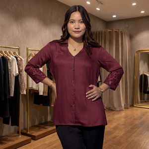 Chemise en coton doux pour femmes avec col élégant pour un usage décontracté et professionnel, acheter directement auprès du fournisseur - Product Image 2