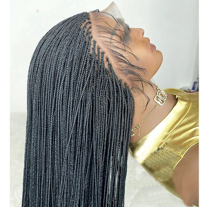 <span class=keywords><strong>Jennifer</strong></span> vente en gros africaine sans nœuds boîte tressage perruque de cheveux sans colle vendeurs de cheveux synthétiques pleine dentelle avant perruques tressées - Product Image 4