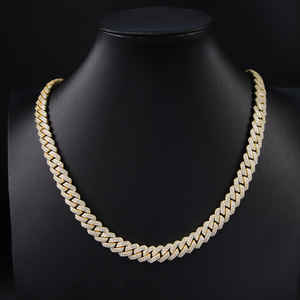 Colliers <span class=keywords><strong>chaîne</strong></span> cubaine XG plaqués <span class=keywords><strong>or</strong></span> <span class=keywords><strong>18</strong></span> <span class=keywords><strong>carats</strong></span> 10 mm, <span class=keywords><strong>chaîne</strong></span> <span class=keywords><strong>en</strong></span> moissanite VVS, passe le test du diamant, bijoux fins <span class=keywords><strong>en</strong></span> argent 925 sertis de pierres - Product Image 3