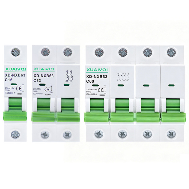 AC Breaker B C D Type 3P 10kA MCB 230/400V 63A Mini Circuit Breaker 6-63A for Home Low Voltage System with CE