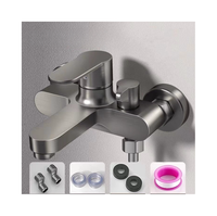 Robinet de douche en acier inoxydable mitigeur d'eau chaude et froide robinet triple de baignoire de douche dissimulé