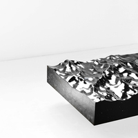 Table basse en FRP de conception moderne, de haute qualité et durable, avec socle en marbre, forme rectangulaire, couleurs blanc et noir, meubles de salon