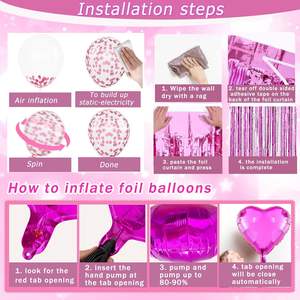 Decoraciones Rosas <span class=keywords><strong>para</strong></span> Fiesta <span class=keywords><strong>de</strong></span> <span class=keywords><strong>Cumpleaños</strong></span>, Pancarta <span class=keywords><strong>de</strong></span> Feliz <span class=keywords><strong>Cumpleaños</strong></span> <span class=keywords><strong>para</strong></span> Mujeres y Niñas, Pompones <span class=keywords><strong>de</strong></span> Papel, Fondo con Flecos, Guirnalda <span class=keywords><strong>de</strong></span> Estrellas, Globos <span class=keywords><strong>de</strong></span> Princesa - Product Image 6