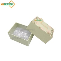 Boîte-cadeau en carton rigide de luxe personnalisée, 2 paquets, macarons, logo en feuille d'or, boîte d'emballage en papier pour desserts, biscuits