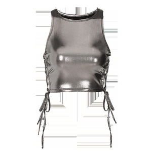 Camisola corta con estampado de rayas de cebra y lazo en la espalda para mujer - Product Image 6