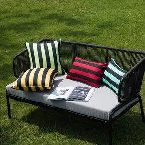 Colorful Stripe Print Waterproof Cushion Covers Outdoor, Garden Designer Pillow Covers/