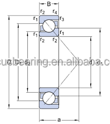 Rodamiento de Bolas de Contacto Angular de 120x260x55 mm 7324-B-XL-MP-UA para Maquinaria Industrial - Product Image 2