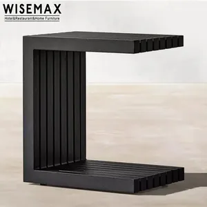 WISEMAX新设计阳台铝金属C形咖啡边桌现代热设计庭院茶几花园游泳池边