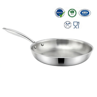 Poêle à frire professionnelle en acier inoxydable 304 triple couche, de haute qualité, compatible induction, entièrement plaquée, pour cuisson polyvalente