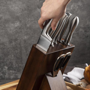 Household Kitchen Food Cutting 8-Piece High Hardness Stainless Steel Kitchen <b>Knife</b> <b>Set</b> with Wood <b>Knife</b> Block - Product Image 3