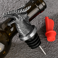 Tête d'animal 3D 2-en-1, verseur à vin en forme de dragon pour bar, accessoires pour la maison, cadeau - Verseur à vin pour bouteille de vin, cadeau d'anniversaire pour petit ami