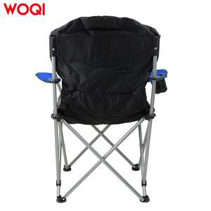 Chaise pliante Woqi bleue, structure en aluminium, chaise de jardin en polyester avec porte-gobelet et sac de transport - Product Image 5
