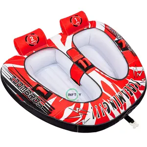 Towable Tubes for Boating 2 Person, Water Sport Towables with Drainage, Safety Inflatable Boat Tubes and Towables