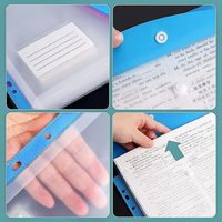 Pochette de classement extensible en plastique transparent PP à 11 trous avec logo personnalisé et bouton-pression pour classeur à 2/3/4 anneaux