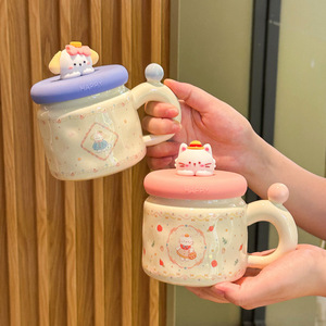 Regalo di Compleanno per Ragazze, Regalo per la Festa dei Bambini, Confezione Regalo per Migliore Amica, <span class=keywords><strong>Tazza</strong></span> in Ceramica a Forma di <span class=keywords><strong>Orso</strong></span> Carino con Coperchio - Product Image 4