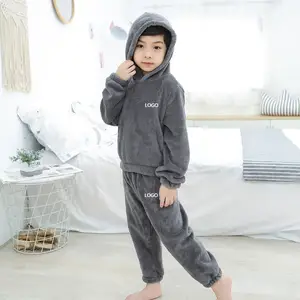 Best Selling Double Faced Coral Fleece Thicken Loose Soft Winter Leisure Wear Kids Pajamas Set