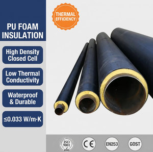 Tuyau pré-isolé en polyéthylène haute <span class=keywords><strong>densité</strong></span> (HDPE) et <span class=keywords><strong>mousse</strong></span> de <span class=keywords><strong>polyuréthane</strong></span> (PUR) API 5L pour installation souterraine, provenant d'un fabricant chinois - Product Image 1