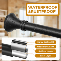 ARODDY Tringle à Rideaux Extensible Robuste en Acier Antirouille de 32 mm, Adaptée aux Murs, Réglable de 1,1 à 3,0 m, Fabrication de Qualité Supérieure depuis 22 Ans