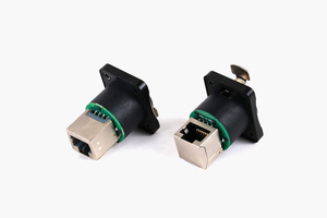 RJ45 महिला चेसिस सॉकेट सॉकेट 90/180 शील्ड ईथरनेट कनेक्टर और जस्ता मिश्र धातु आवास - Product Image 2